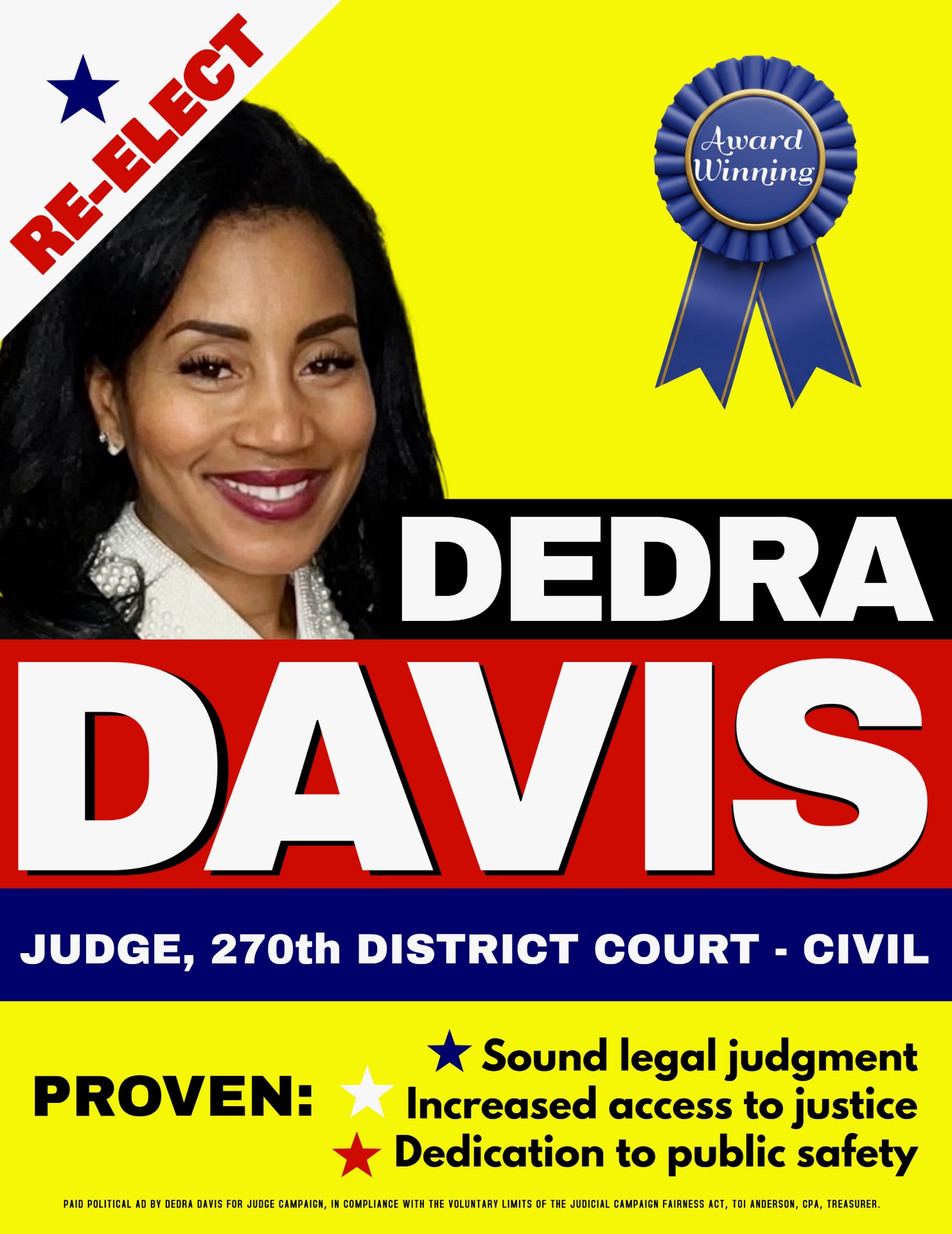 Re-Elect Dedra Davis, Judge 270th District Court — Civil