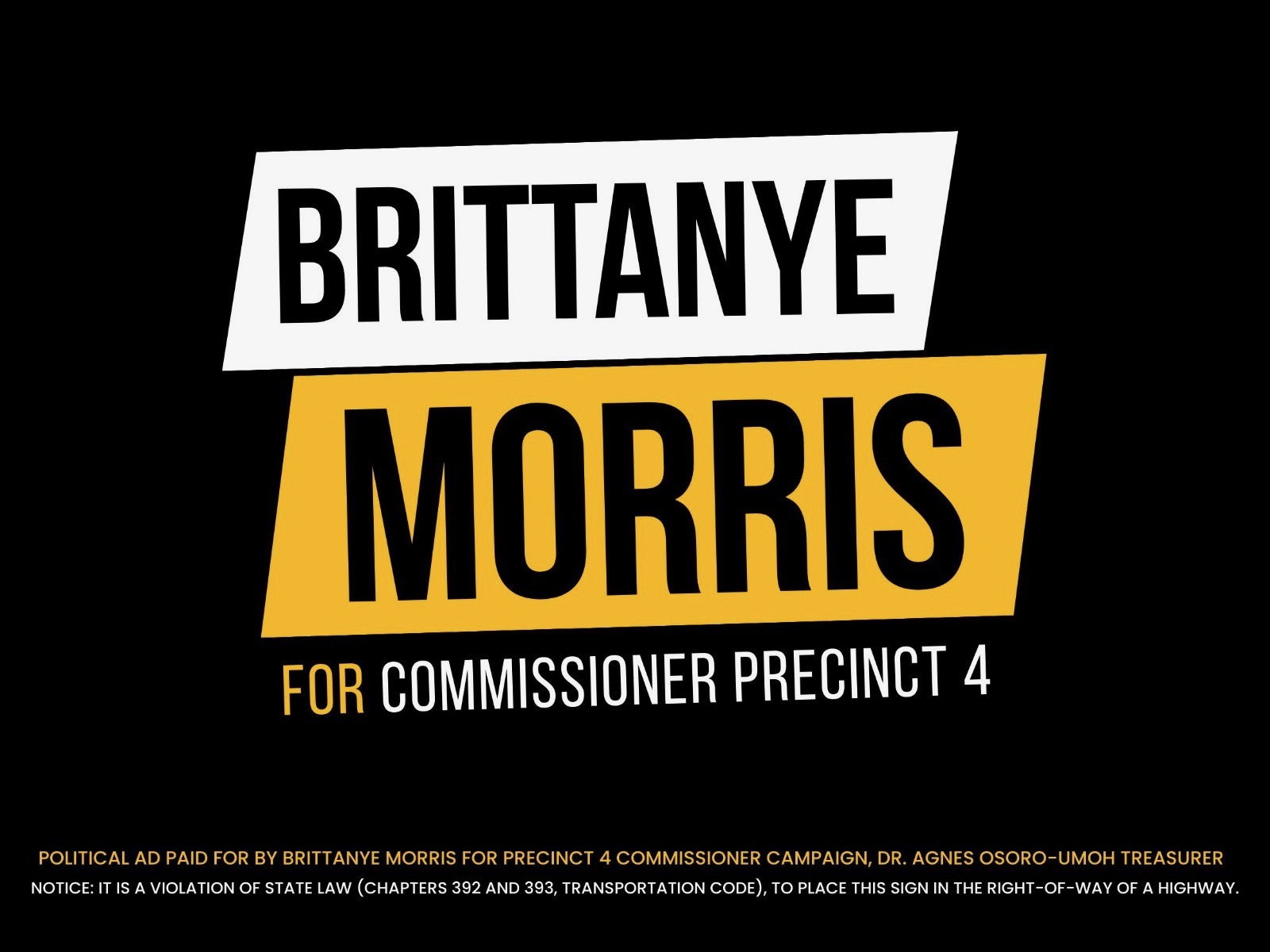 Brittanye Morris for Commissioner Precinct 4
